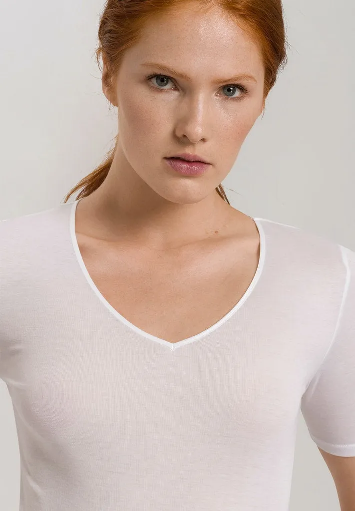 Cotton Seamless - Short Sleeved V-Neck Top