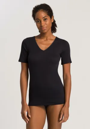 Cotton Seamless - Short Sleeved V-Neck Top