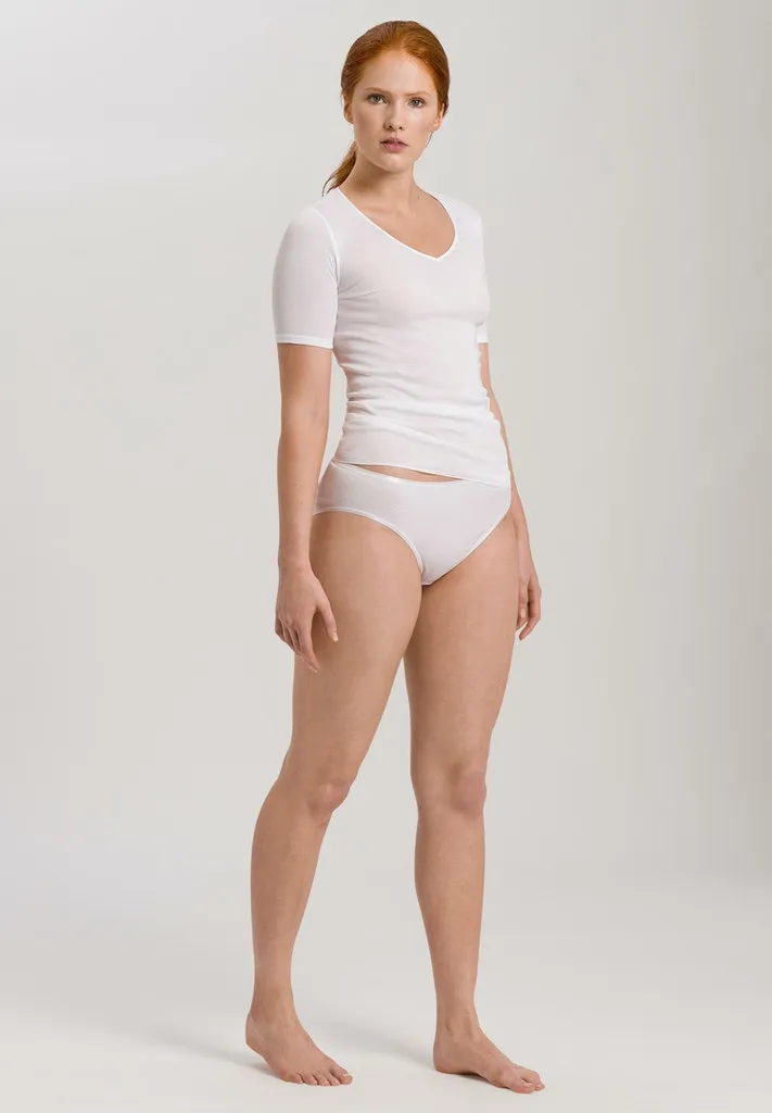 Cotton Seamless - Short Sleeved V-Neck Top