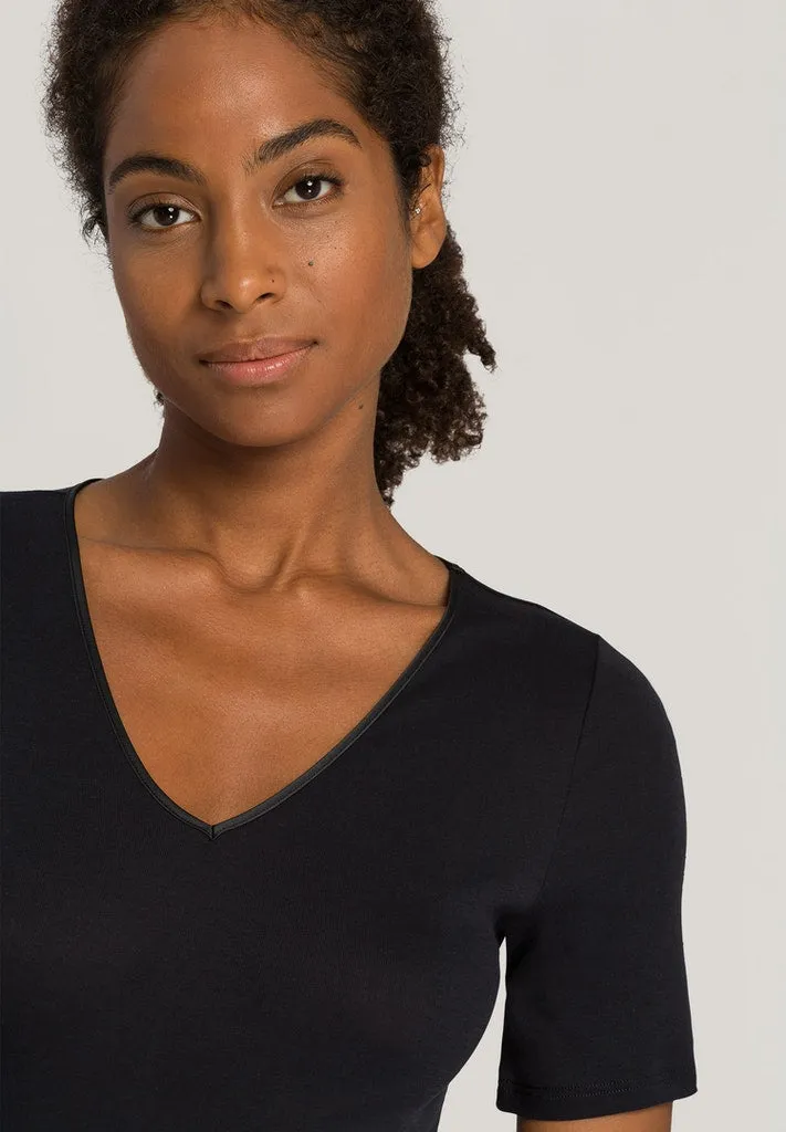 Cotton Seamless - Short Sleeved V-Neck Top