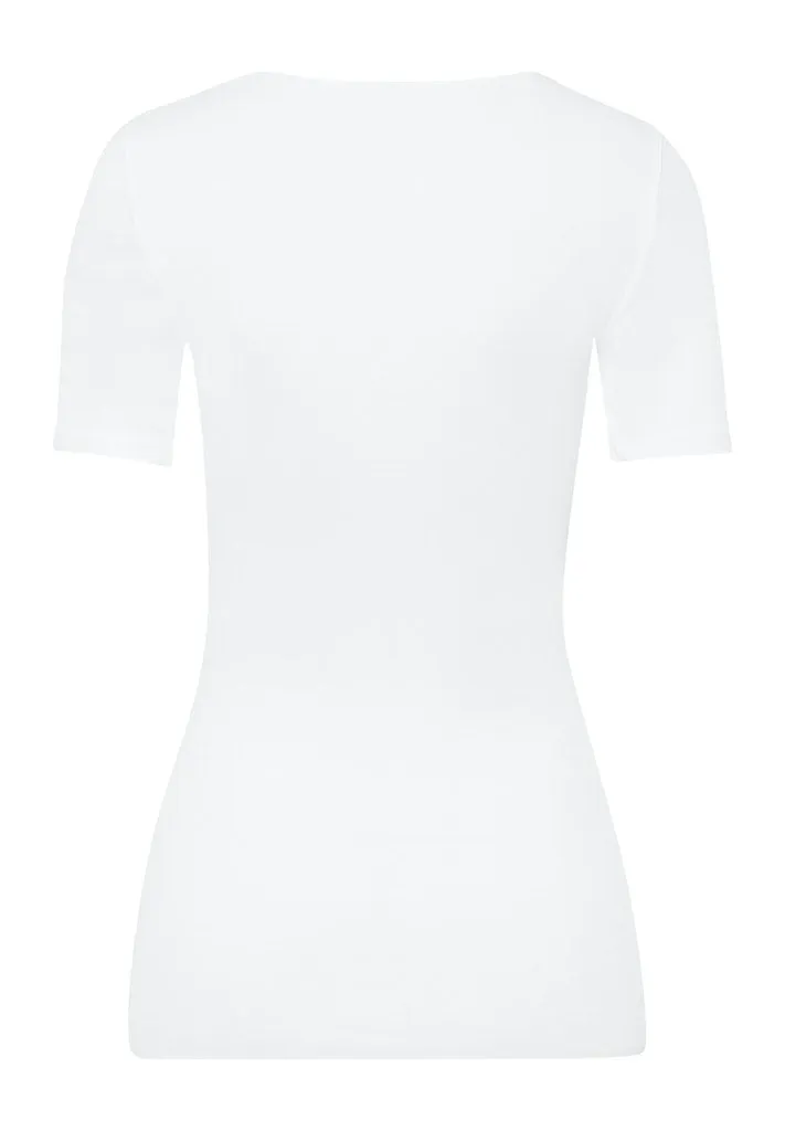 Cotton Seamless - Short Sleeved V-Neck Top