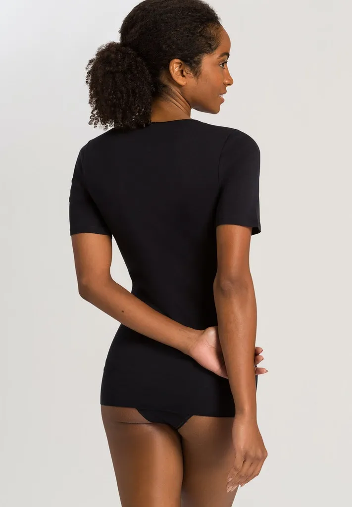 Cotton Seamless - Short Sleeved V-Neck Top