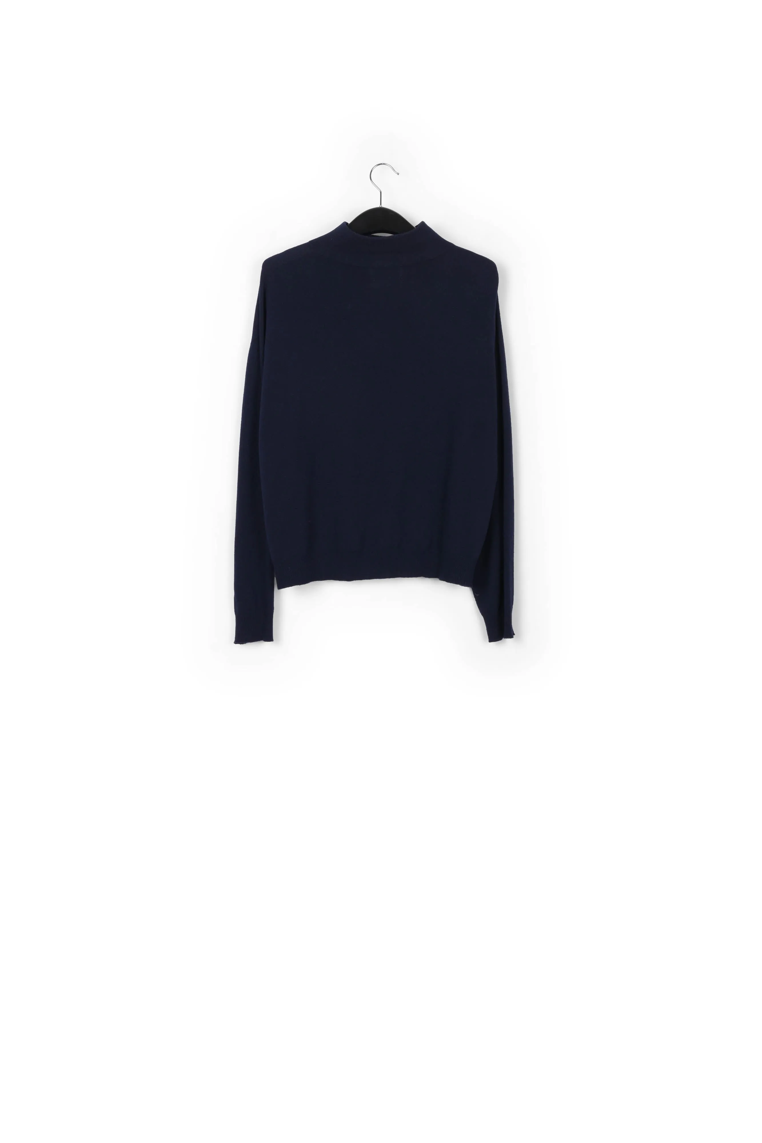 Dark blue merino wool blend turtleneck sweater