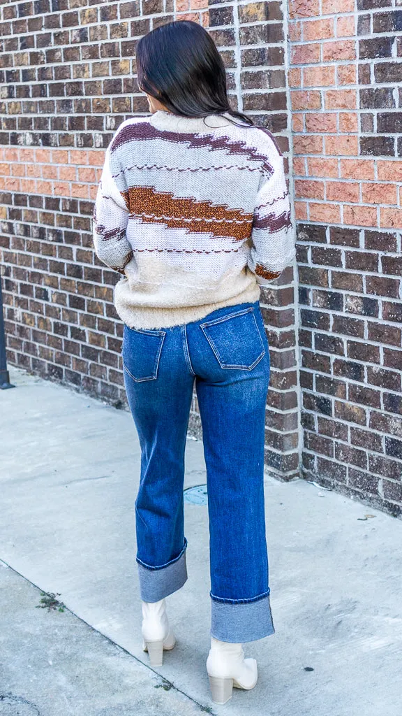 Dear John Gabriela Crew Neck Long Sleeve Relaxed Fit Sweater Toasted Gingerbread