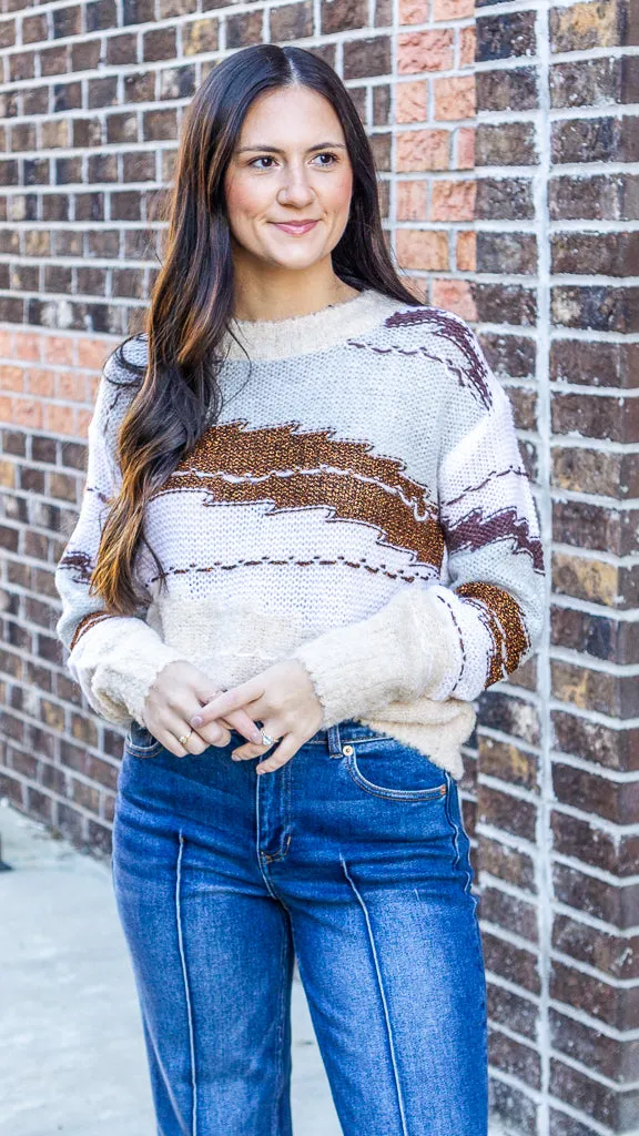 Dear John Gabriela Crew Neck Long Sleeve Relaxed Fit Sweater Toasted Gingerbread