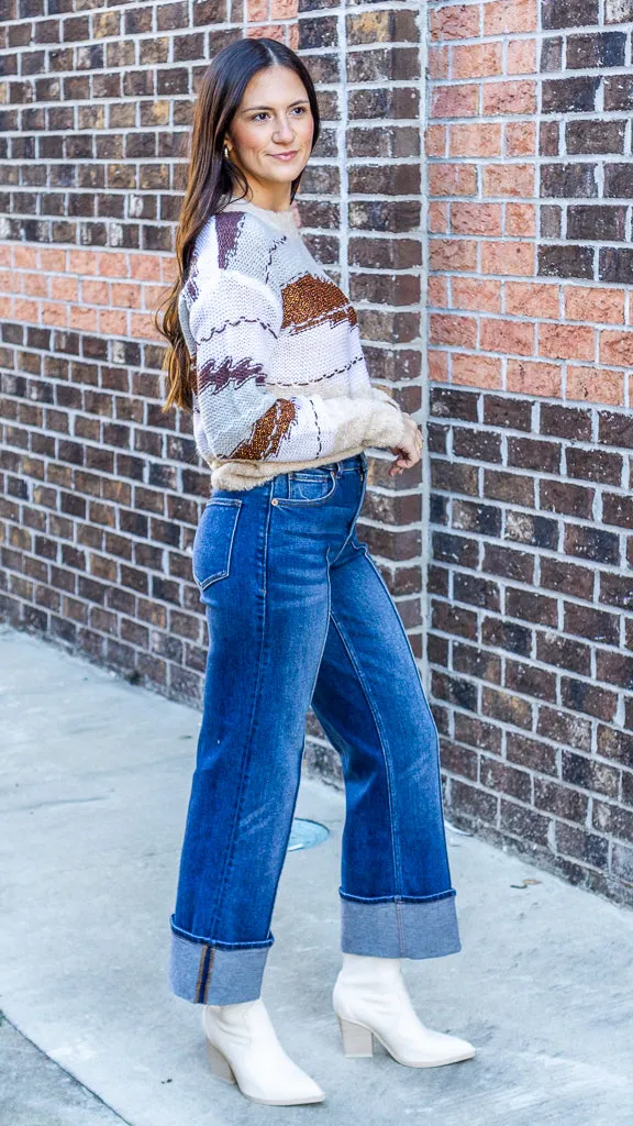 Dear John Gabriela Crew Neck Long Sleeve Relaxed Fit Sweater Toasted Gingerbread