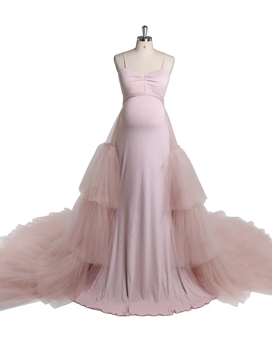 Detachable Train Mermaid Stretch Fabric Maternity Evening Dress Maternity Dress for Photo Shoot YW220428