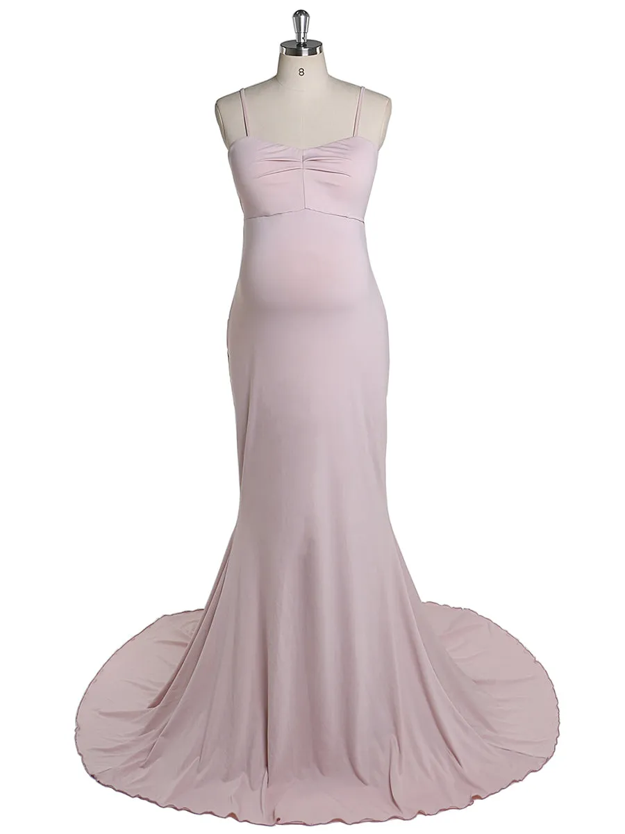 Detachable Train Mermaid Stretch Fabric Maternity Evening Dress Maternity Dress for Photo Shoot YW220428