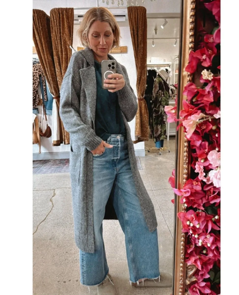 Favorite Long Cardigan Heather Charcoal