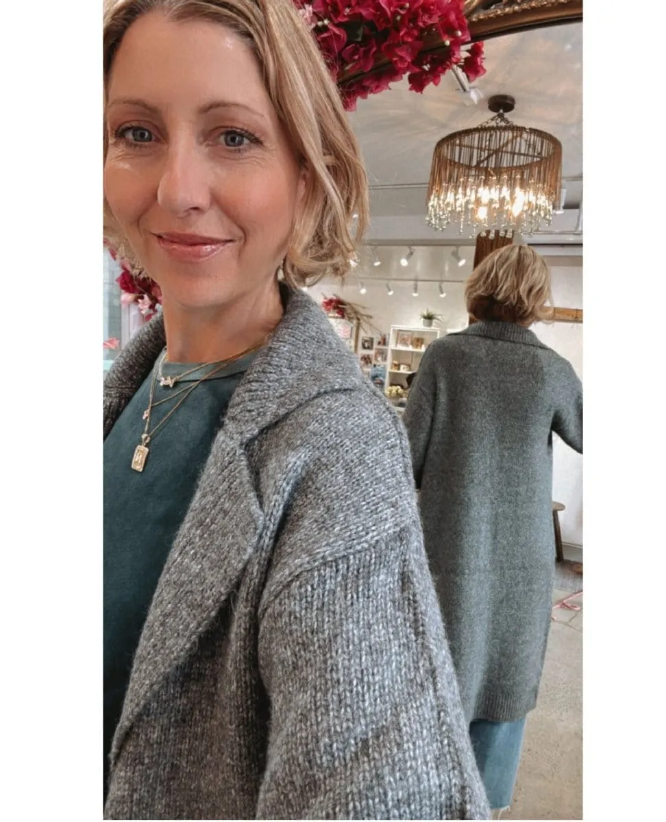Favorite Long Cardigan Heather Charcoal