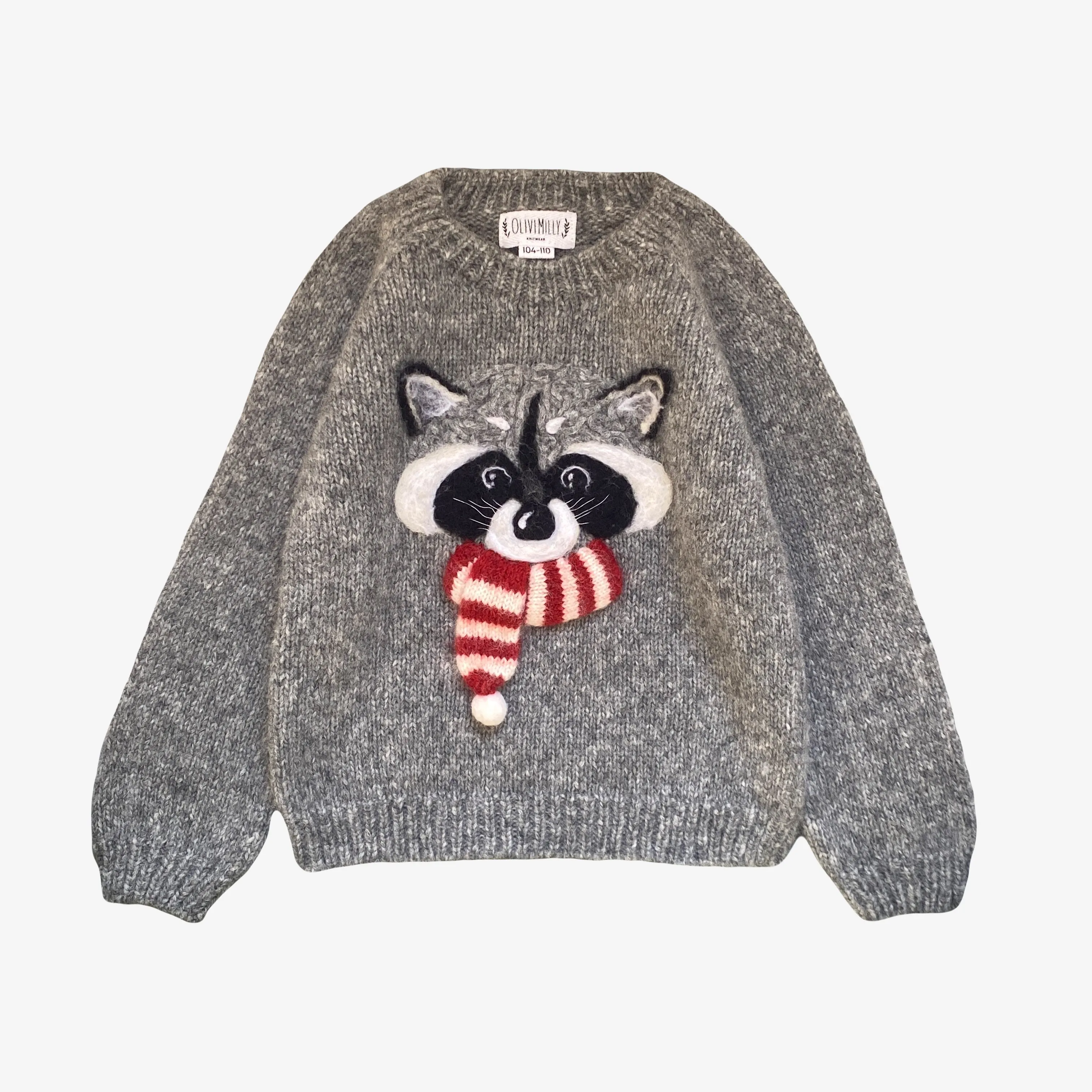 Festive Raccoon jumper | Dark grey