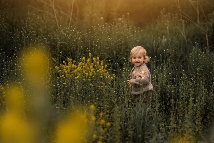 Flower Rain cardigan | Beigebrown
