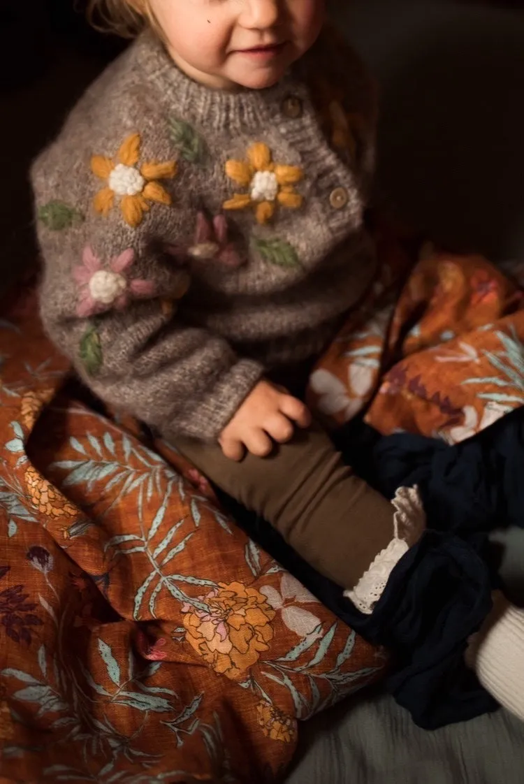 Flower Rain cardigan | Beigebrown