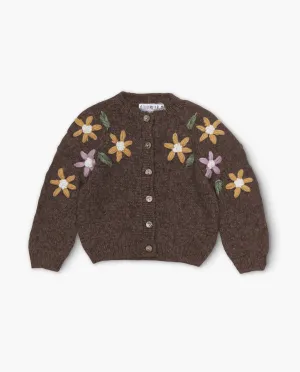 Flower Rain cardigan | Brown