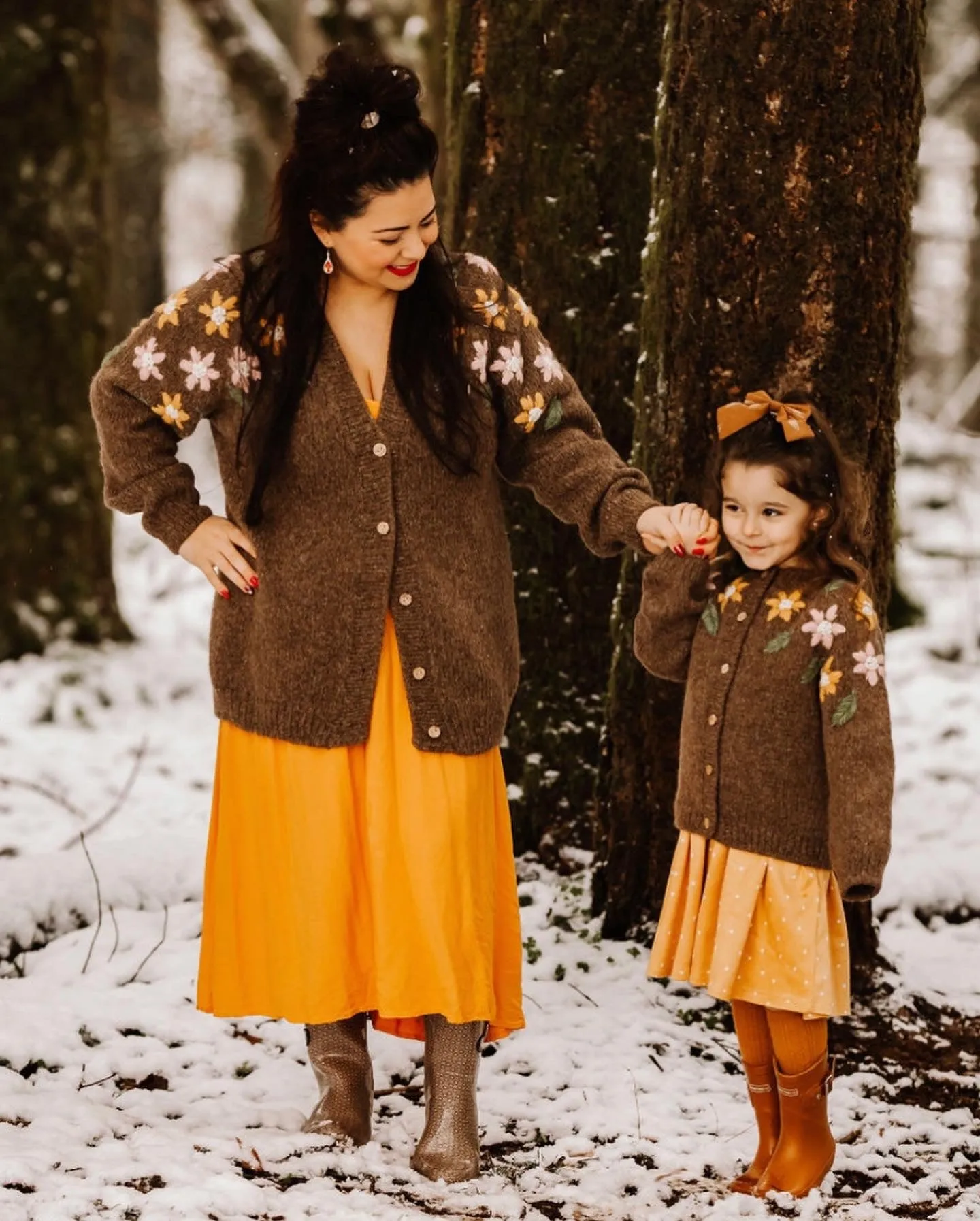Flower Rain cardigan | Brown