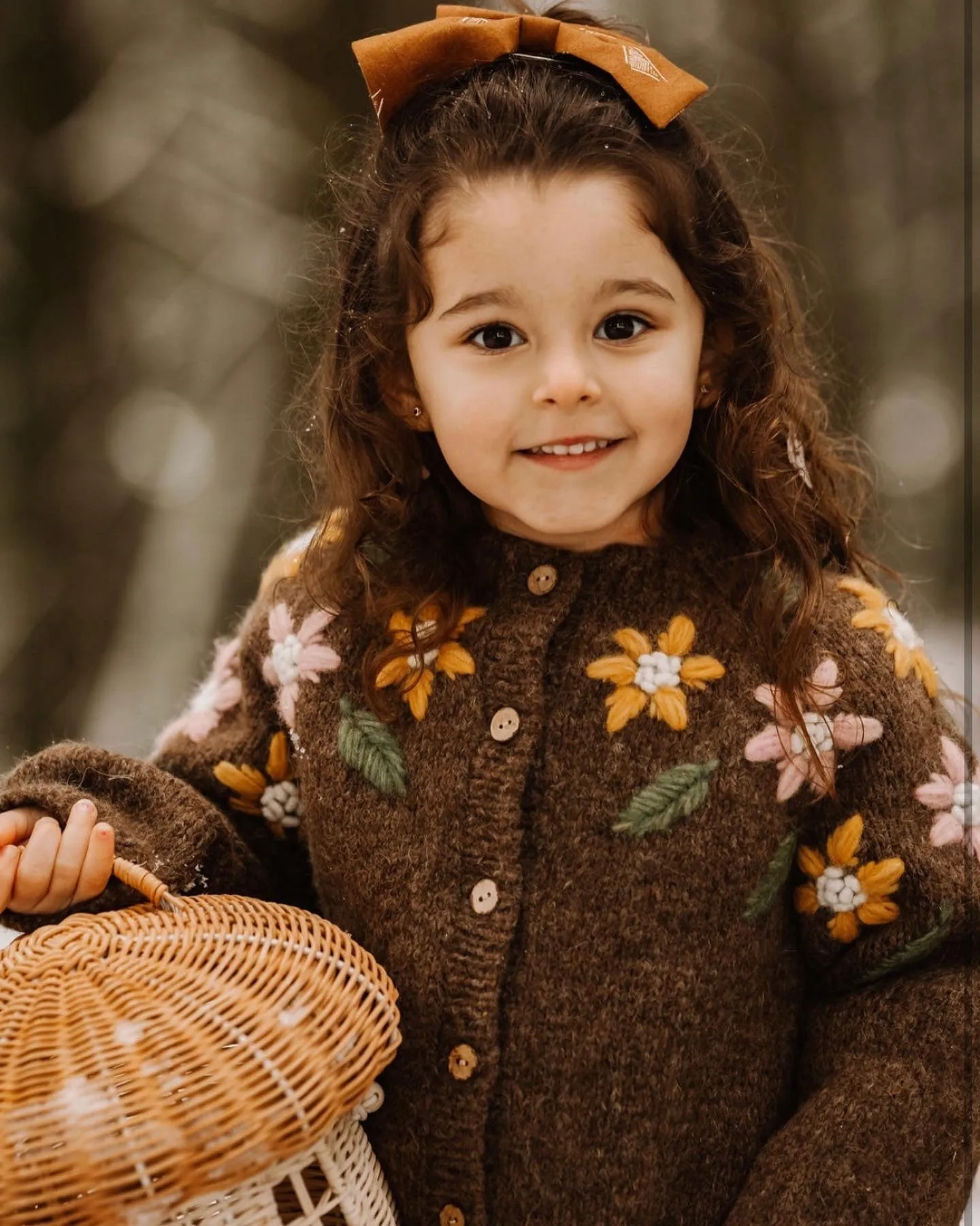 Flower Rain cardigan | Brown