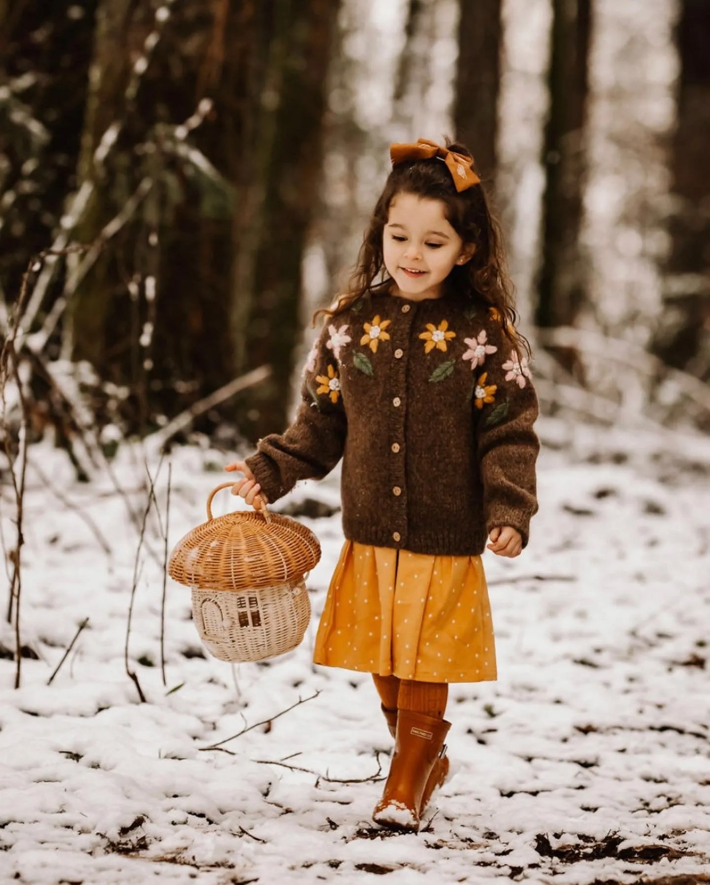 Flower Rain cardigan | Brown