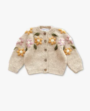 Flower Rain cardigan | Wheat
