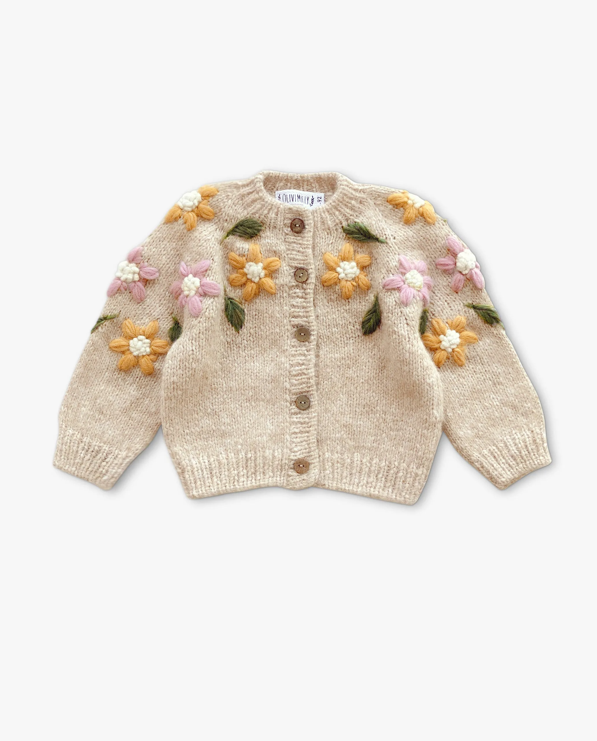 Flower Rain cardigan | Wheat
