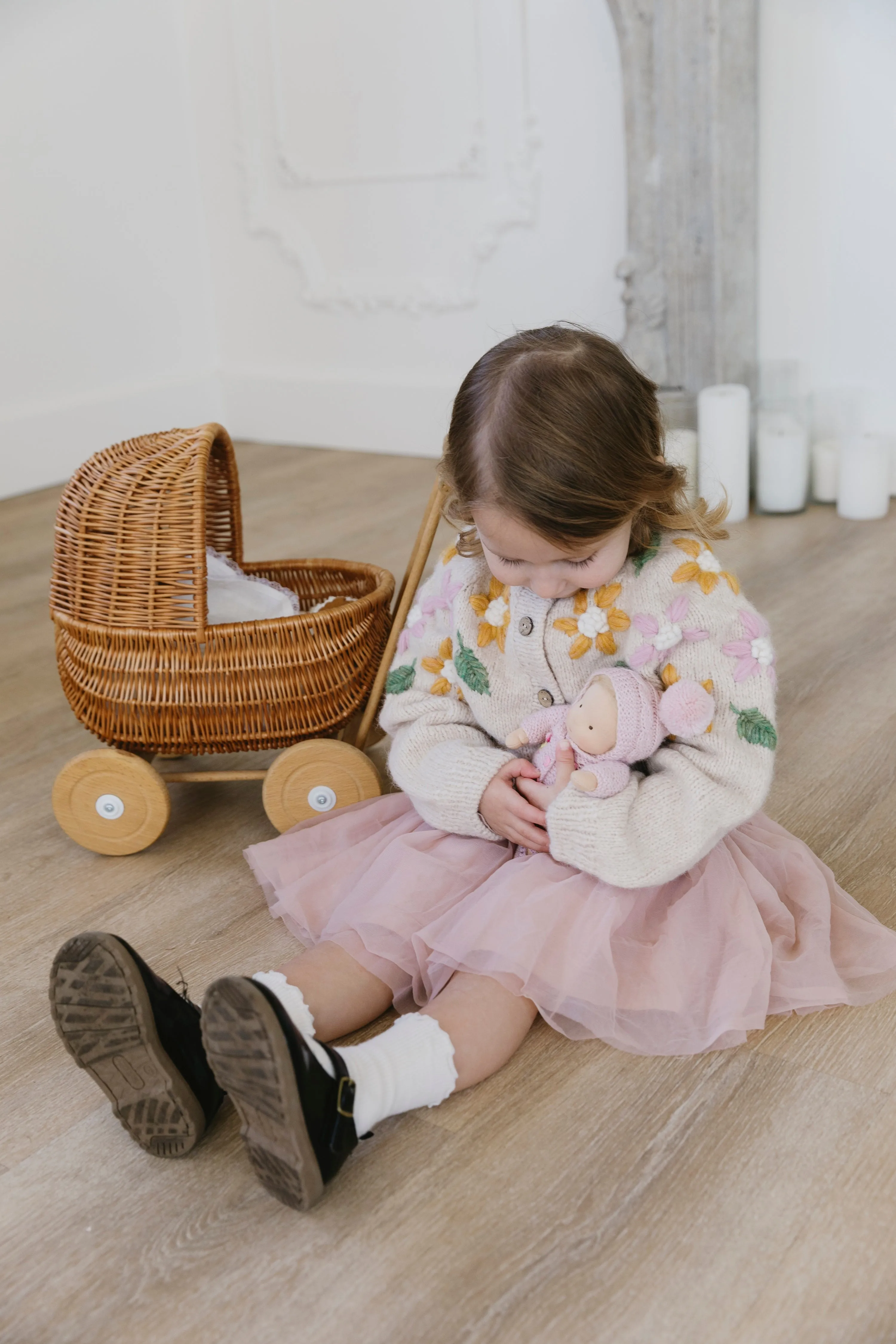 Flower Rain cardigan | Wheat