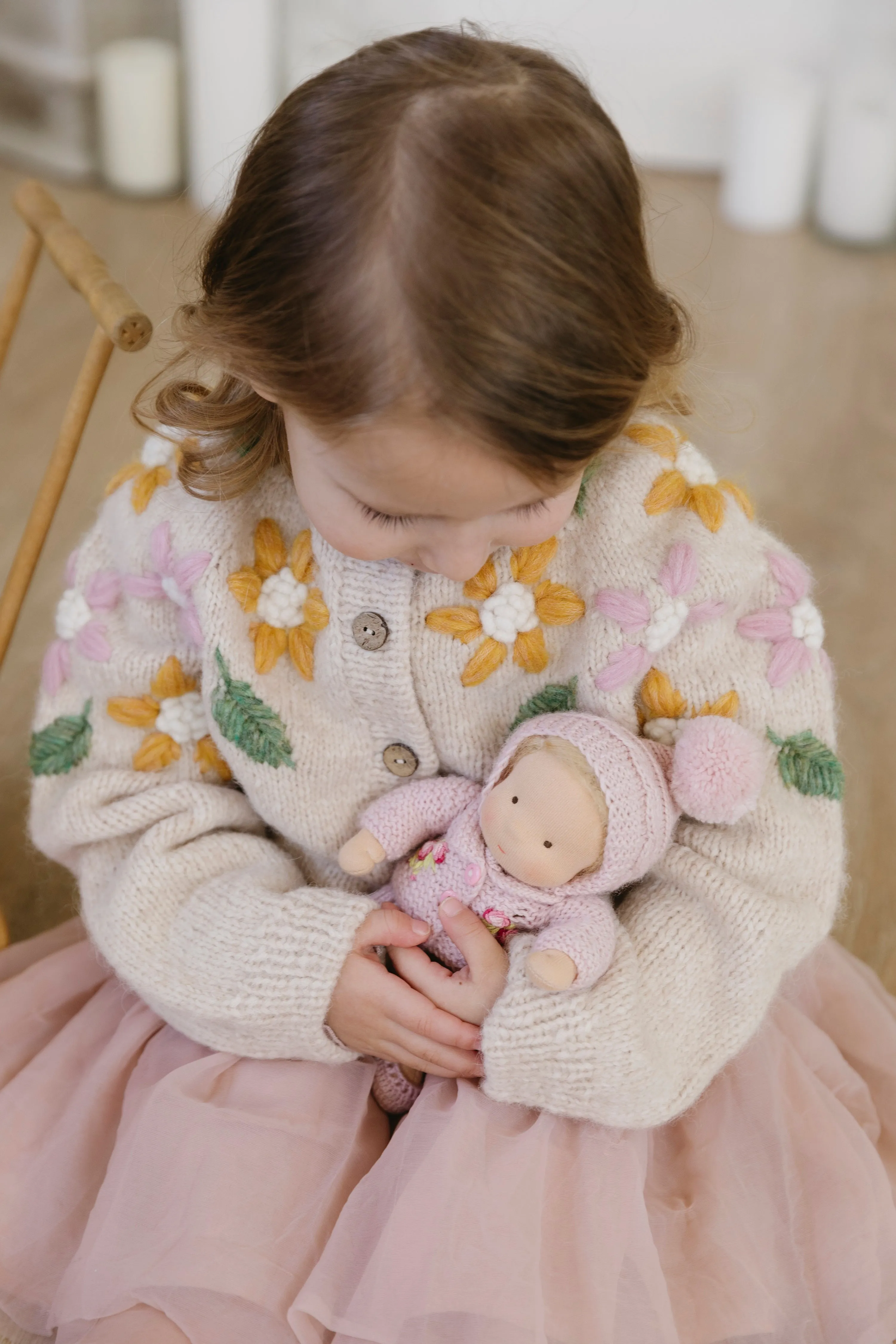 Flower Rain cardigan | Wheat