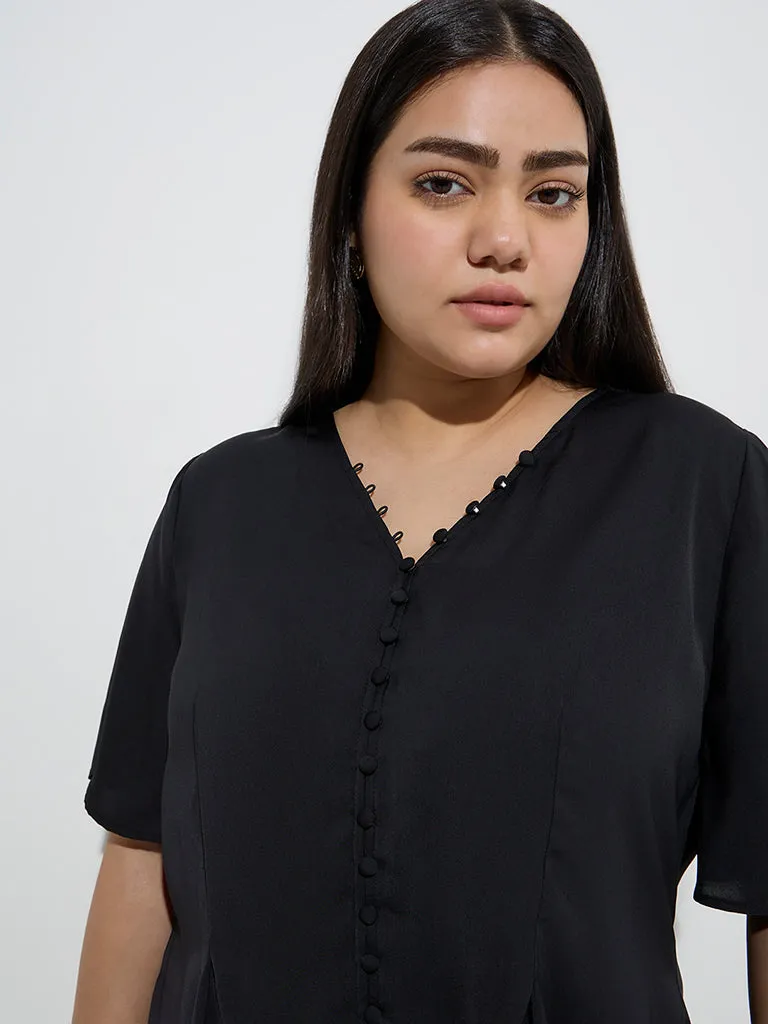 Gia Black Solid Blouse