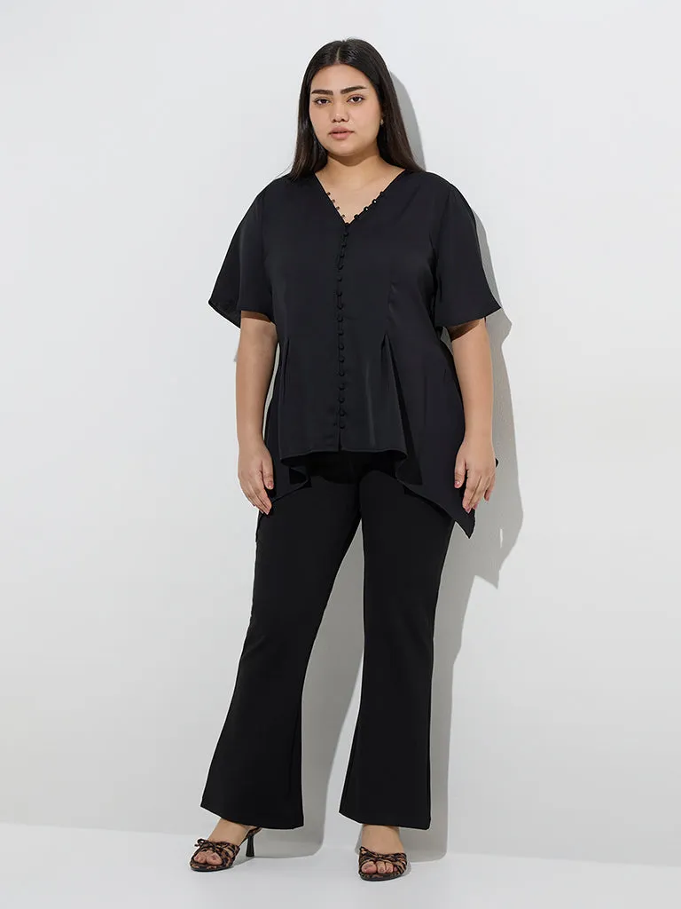 Gia Black Solid Blouse