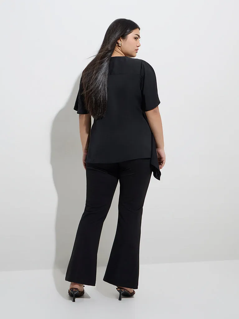 Gia Black Solid Blouse