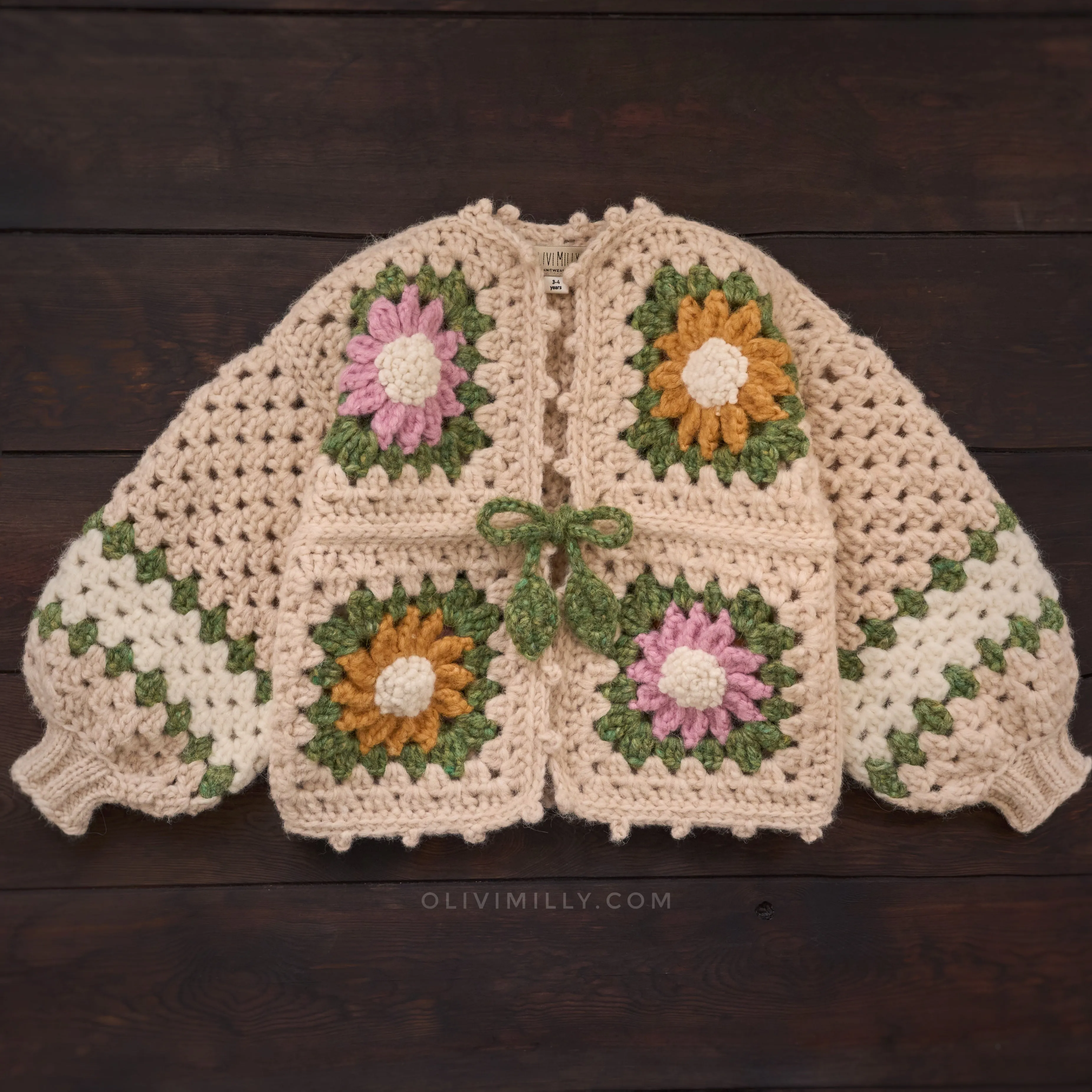 Granny square cardigan | Wheat