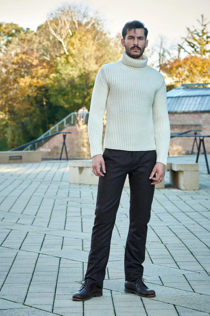 GRP Knitwear Heavy Roll Neck M 40 Merino Ecru