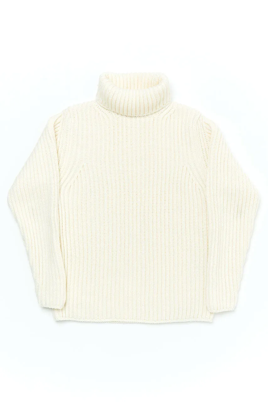 GRP Knitwear Heavy Roll Neck M 40 Merino Ecru