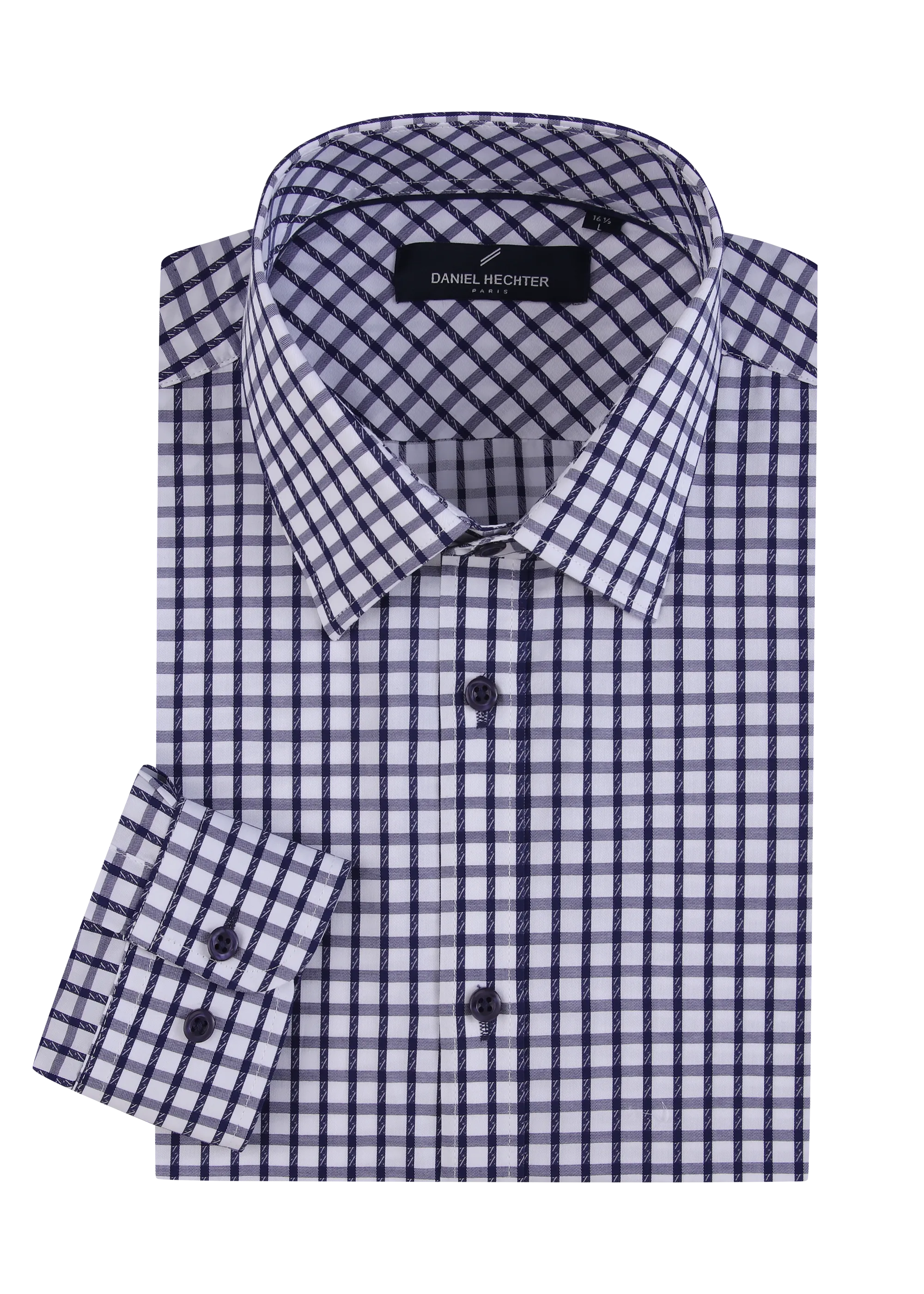 Hechter Paris Gingham Slim Fit Dress Shirt