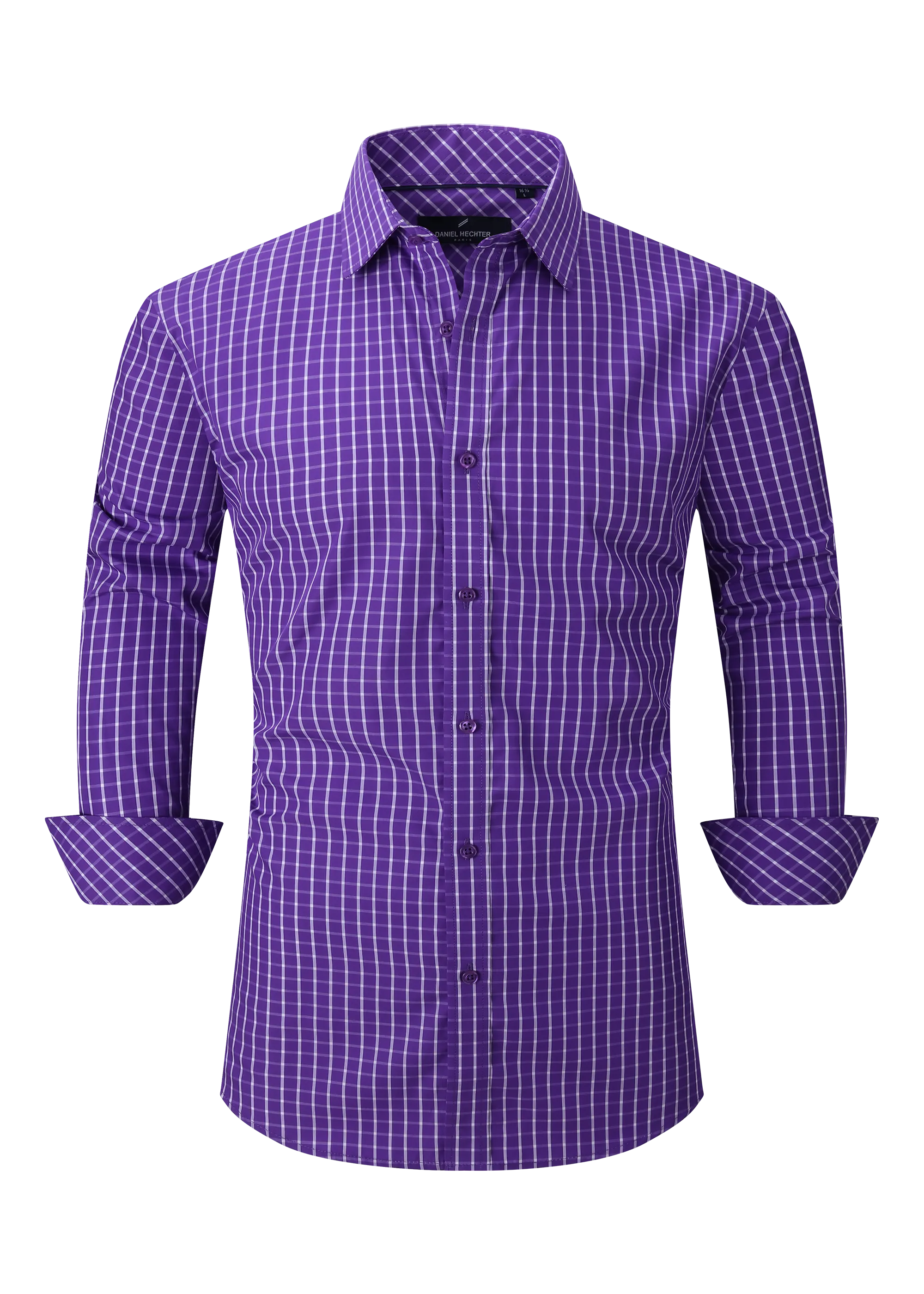 Hechter Paris Gingham Slim Fit Dress Shirt