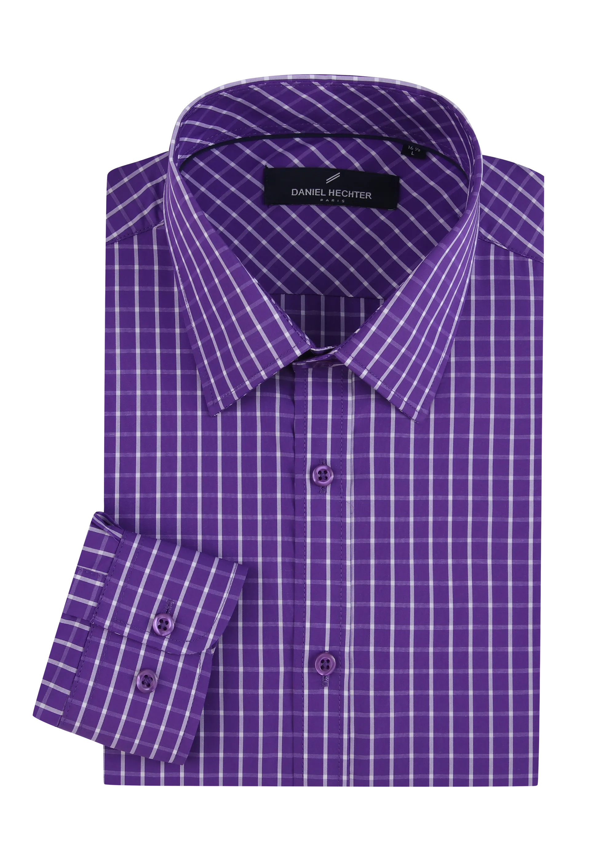 Hechter Paris Gingham Slim Fit Dress Shirt