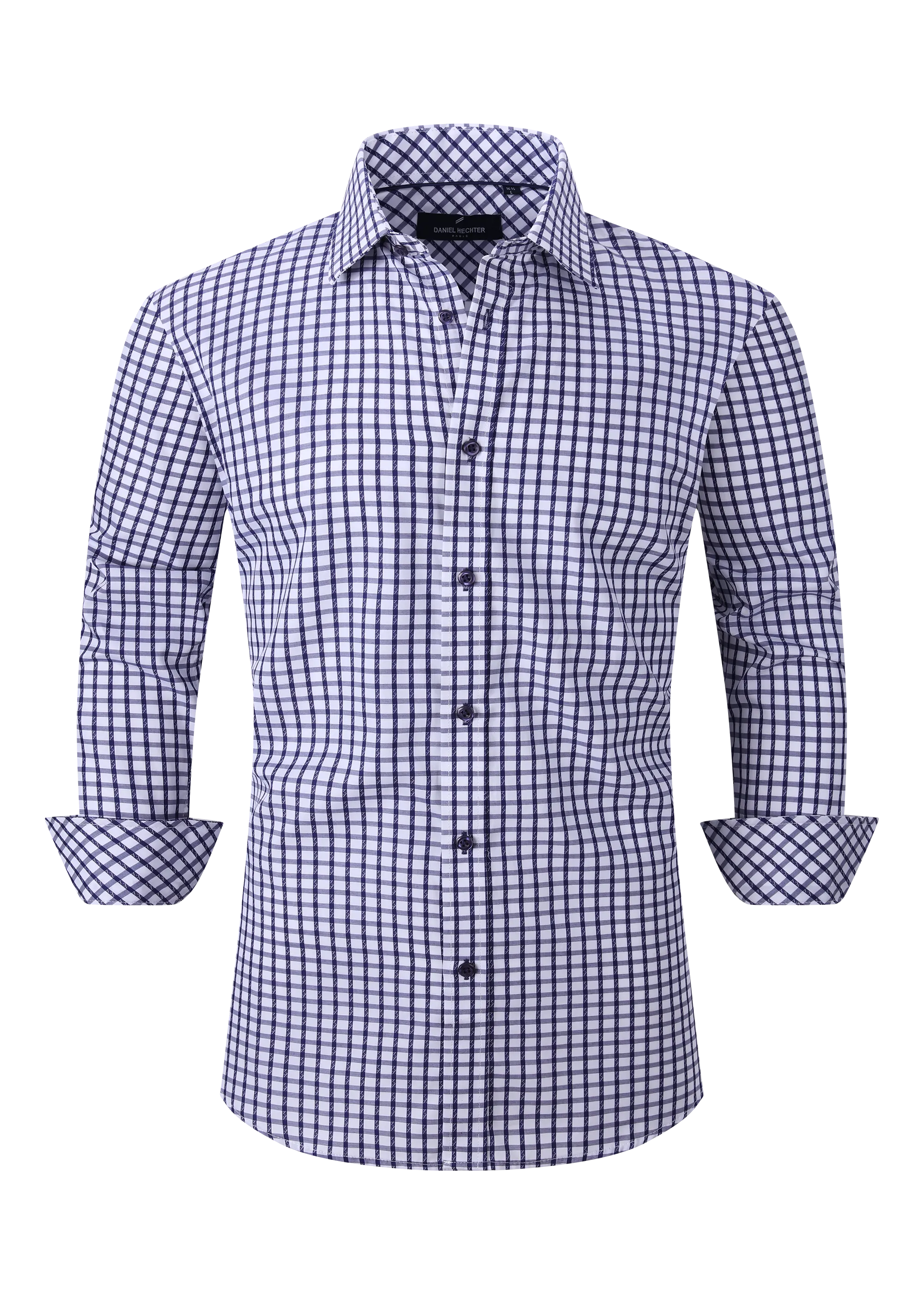 Hechter Paris Gingham Slim Fit Dress Shirt