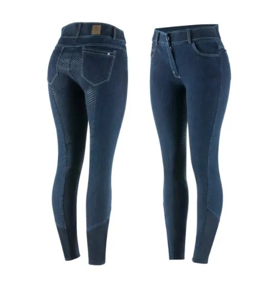 Horze Arabella Women's Silicone Full Seat Denim Breeches