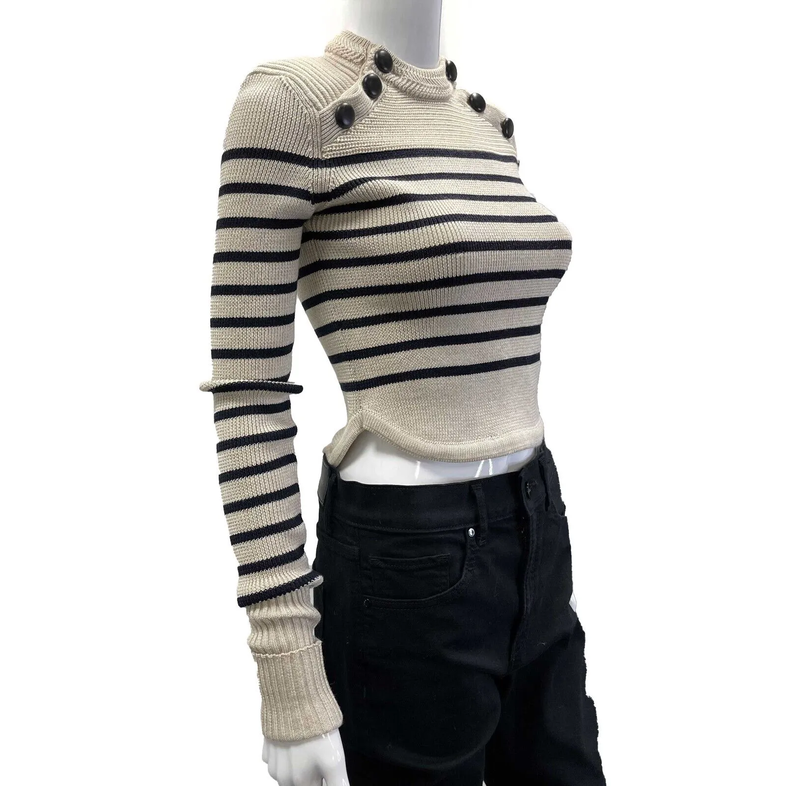 Isabel Marant Pristine Huston Hatfield sweater Beige & Blue 34 US 2 Jacket