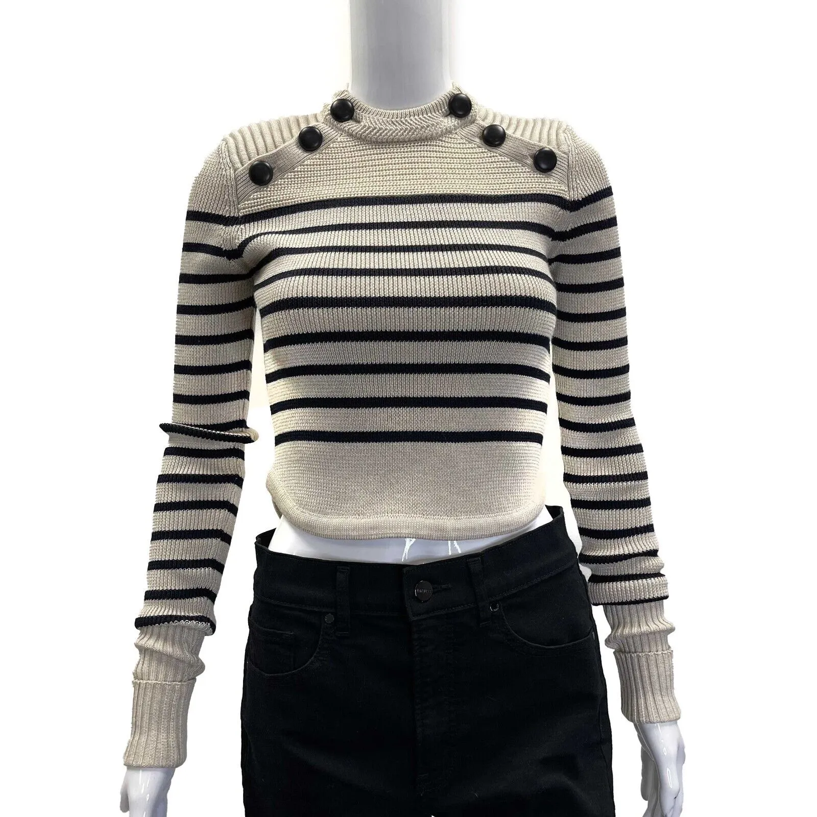 Isabel Marant Pristine Huston Hatfield sweater Beige & Blue 34 US 2 Jacket
