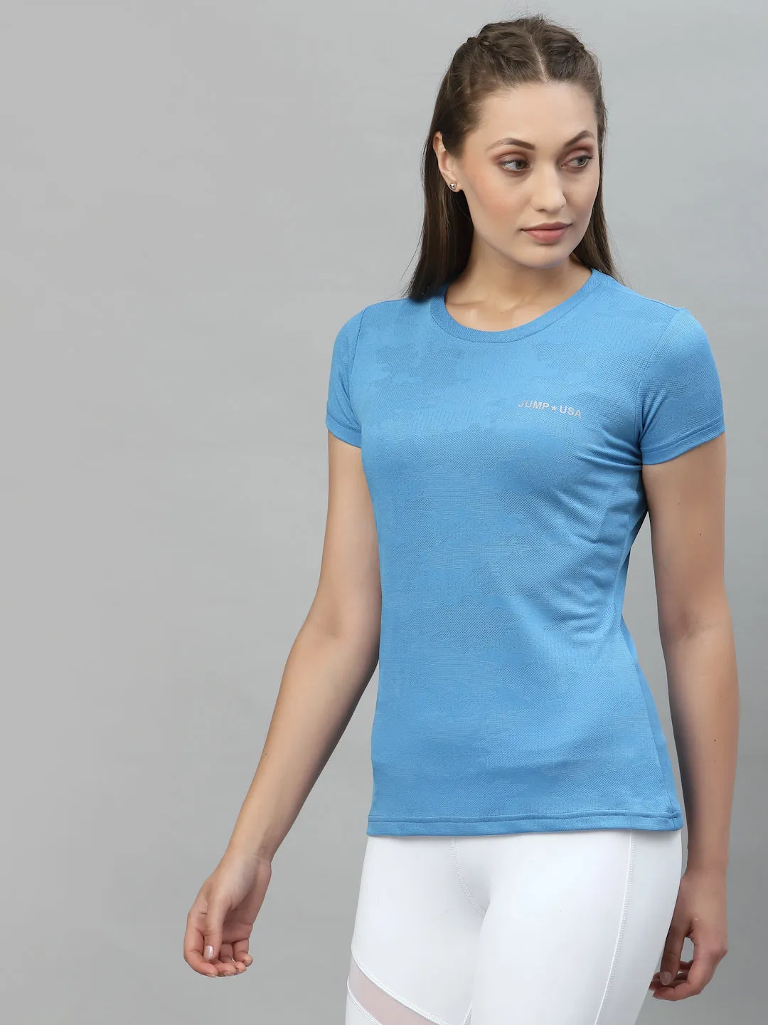 JUMP USA Women Rapid-Dry Antimicrobial Running T-shirt