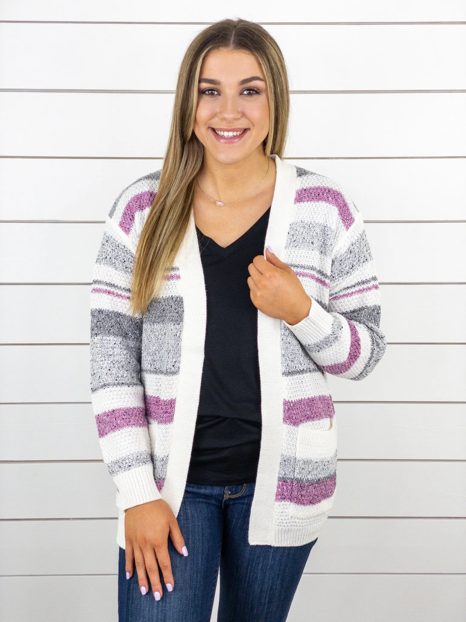 Keep it Cute Striped Cardigan
