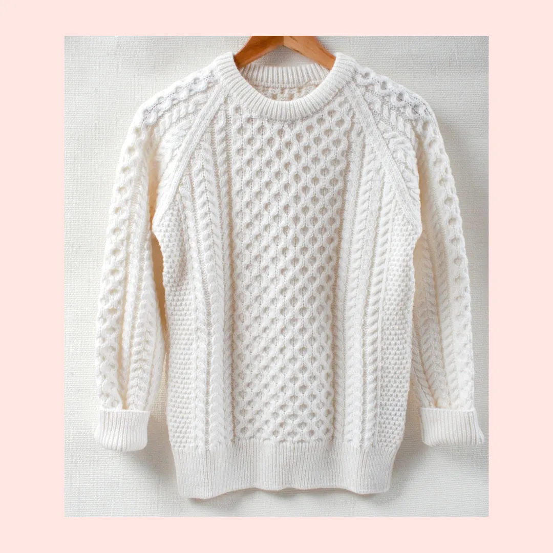 Ladies Natural Aran Sweater