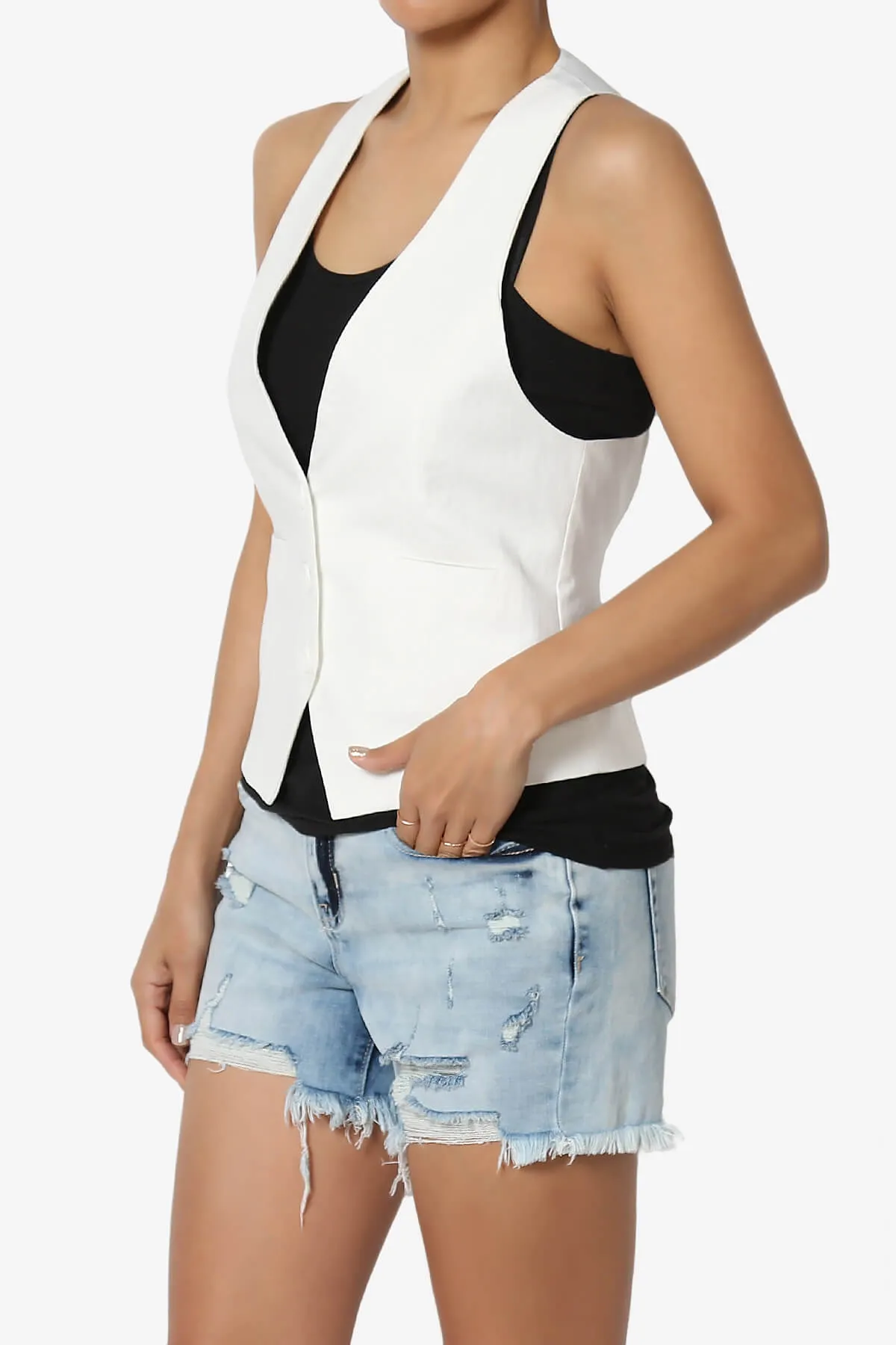 Lizzy Satin Back Woven Vest