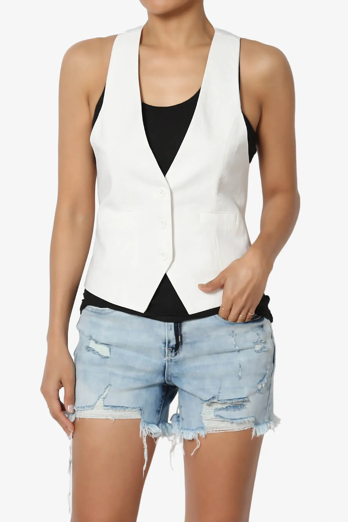 Lizzy Satin Back Woven Vest