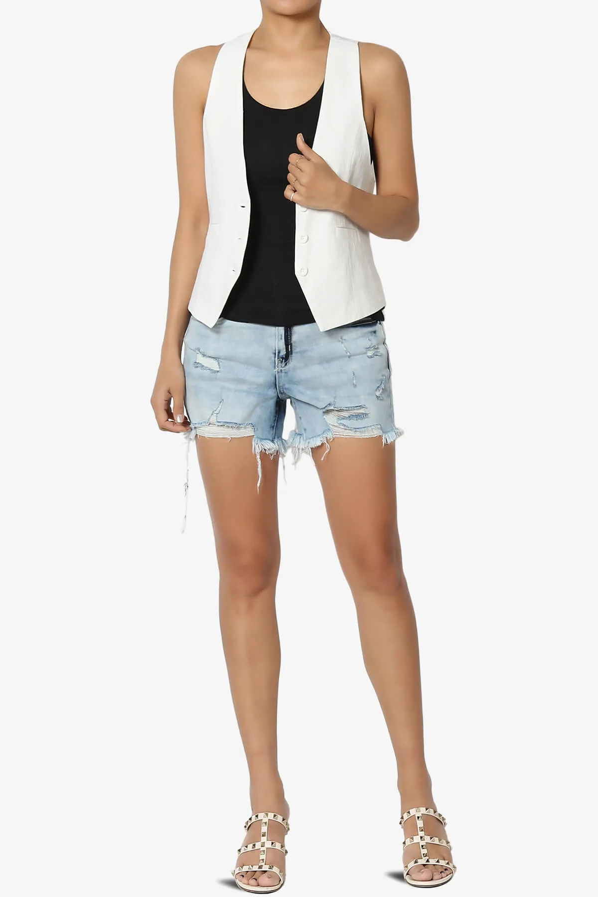 Lizzy Satin Back Woven Vest