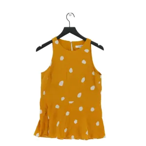 L.K. Bennett Women's T-Shirt UK 10 Yellow Silk with Polyester