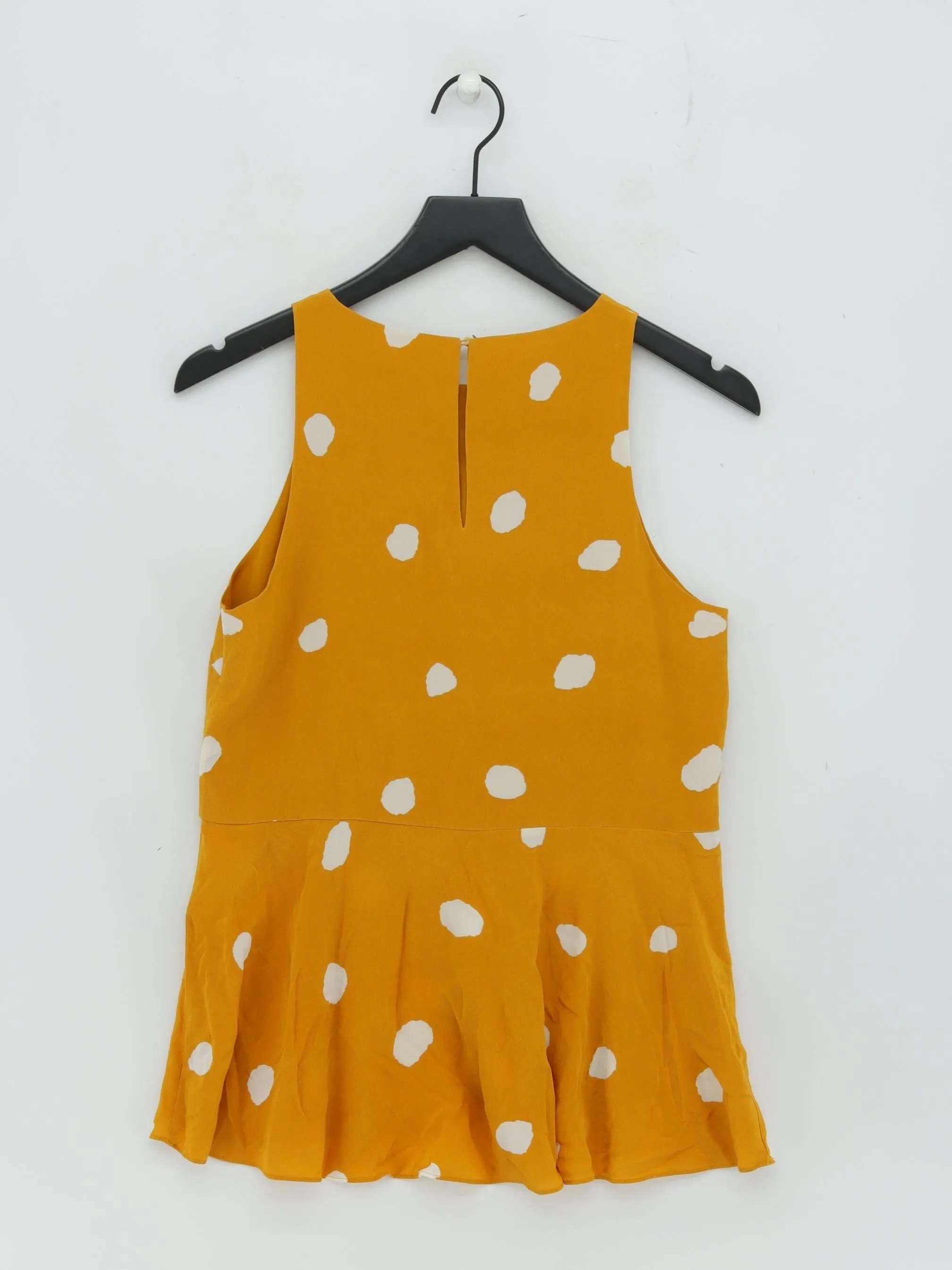 L.K. Bennett Women's T-Shirt UK 10 Yellow Silk with Polyester