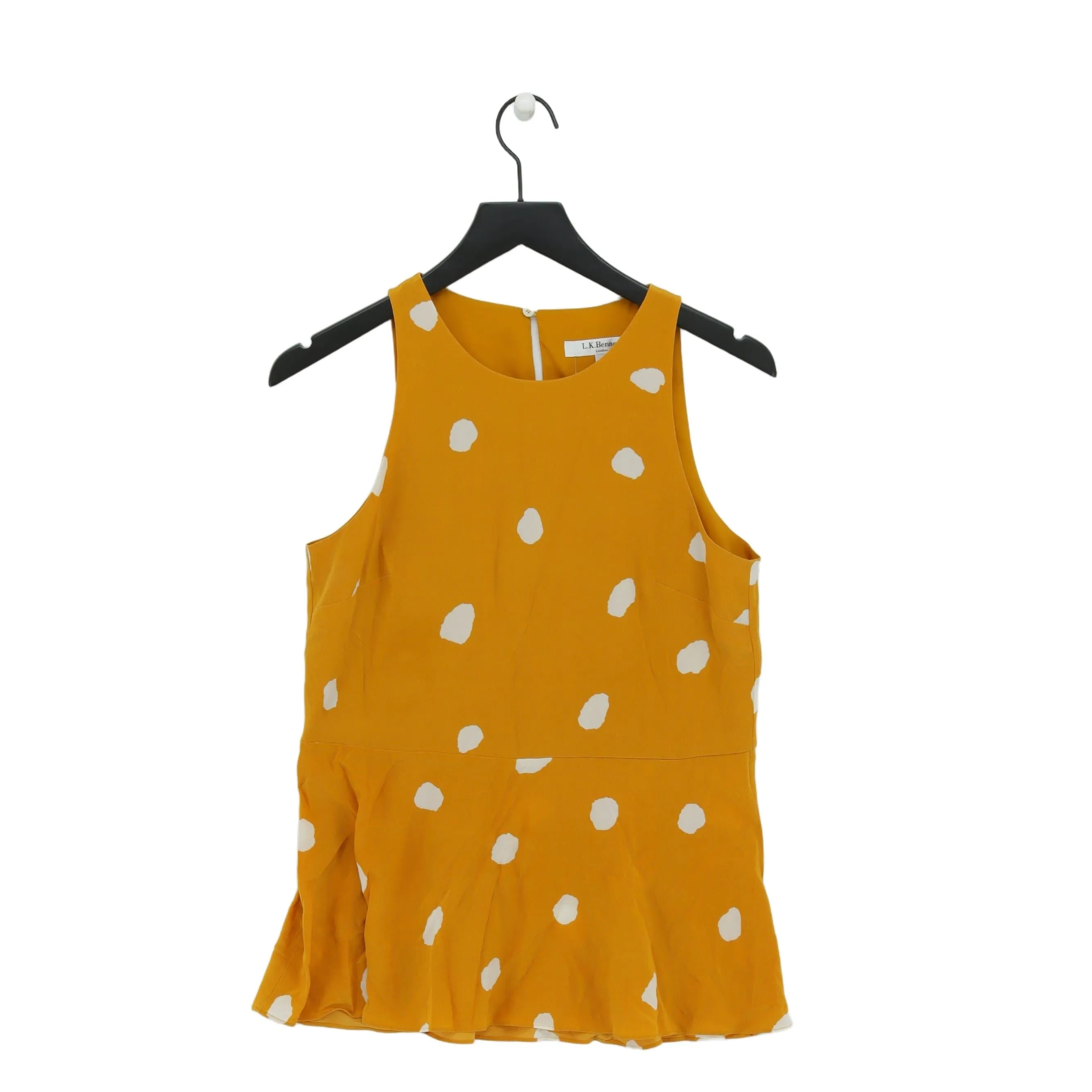 L.K. Bennett Women's T-Shirt UK 10 Yellow Silk with Polyester