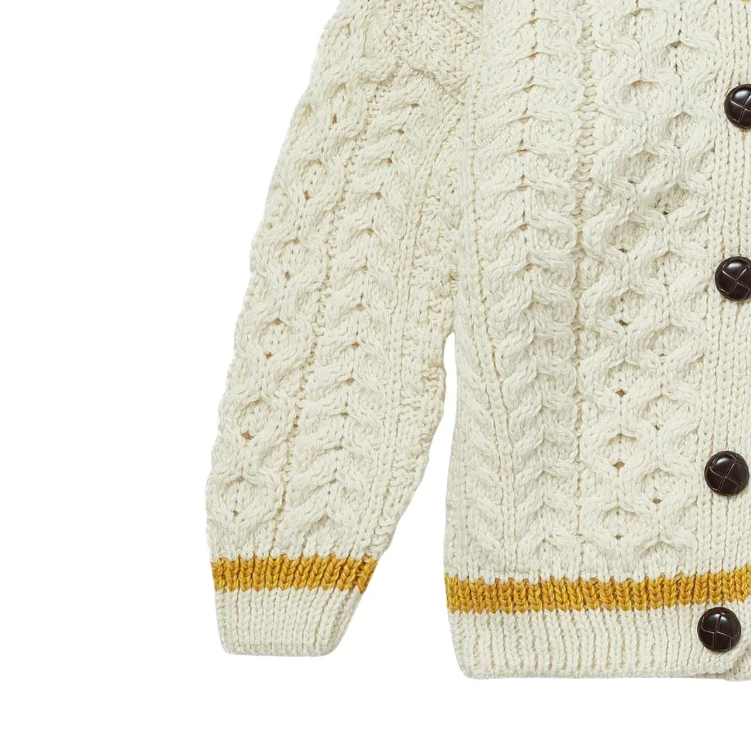 London Days Merino Children's Cardigan - Cream & Yellow