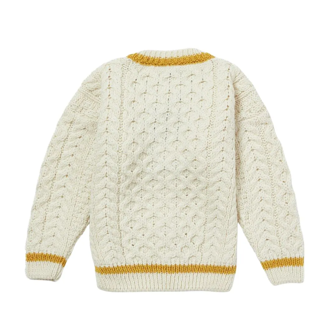 London Days Merino Children's Cardigan - Cream & Yellow