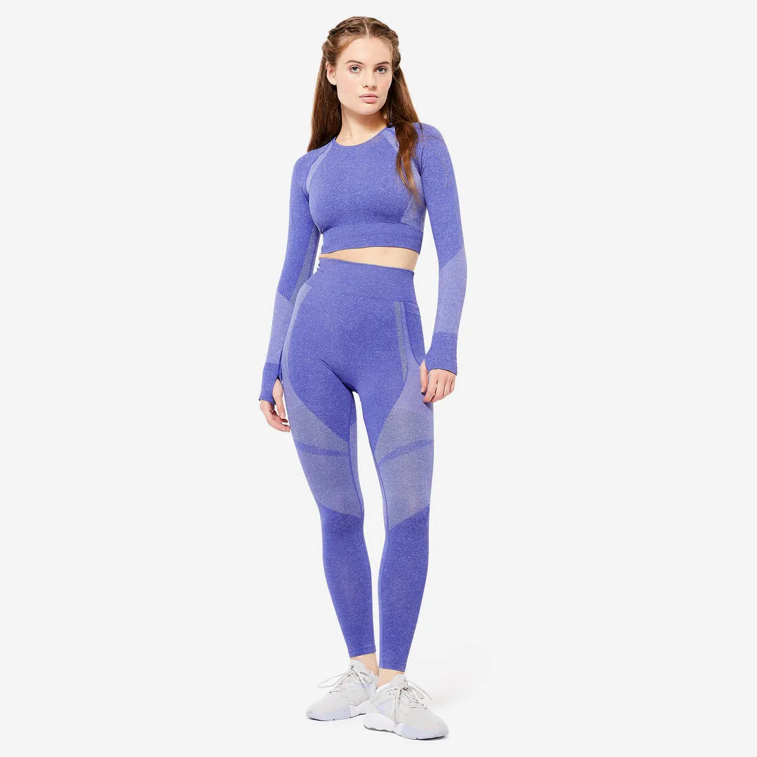 Long-Sleeved Cropped Seamless Fitness T-Shirt